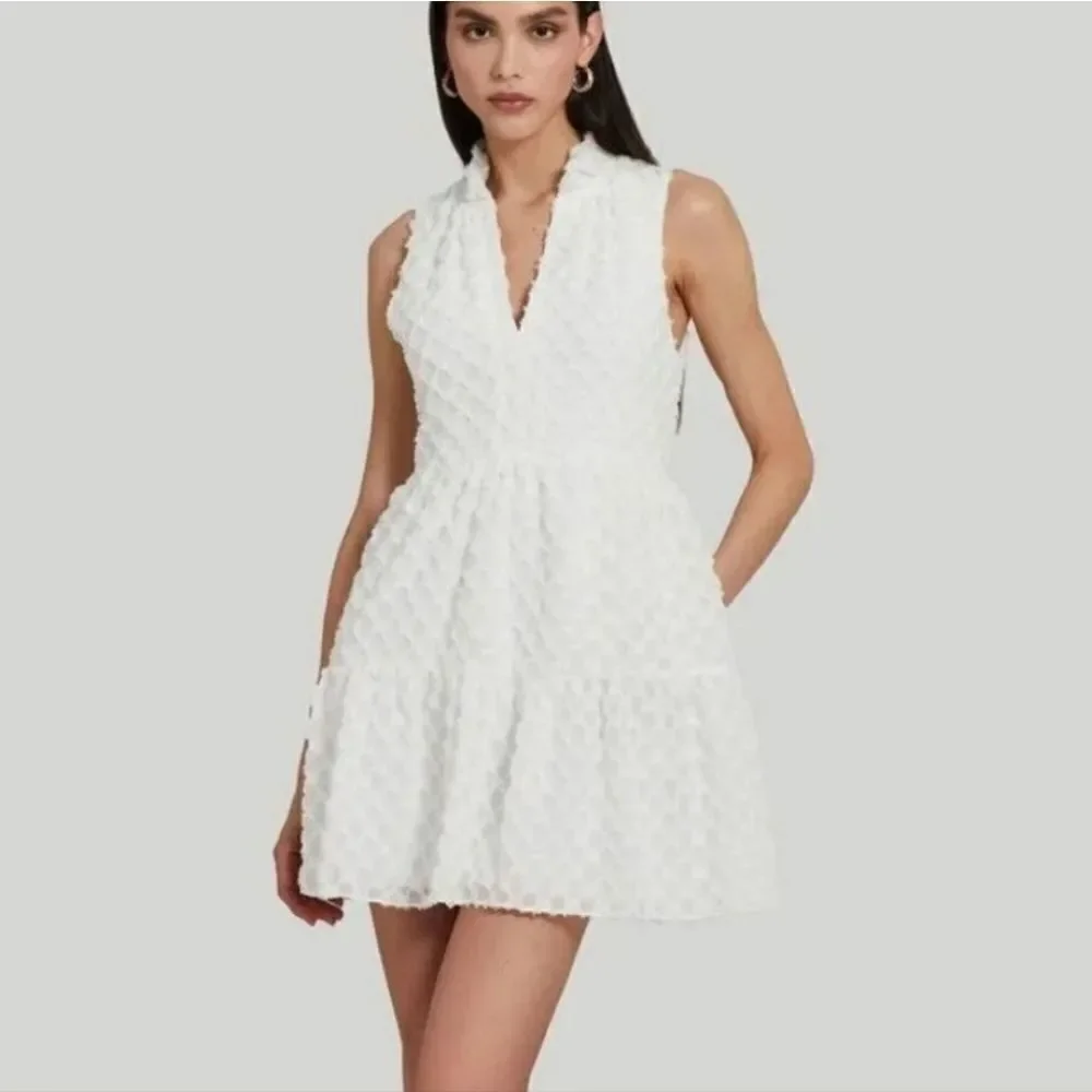 Amanda Uprichard Connolly Dress Split V Neck Sleeveless Midi Dress SMALL NWT